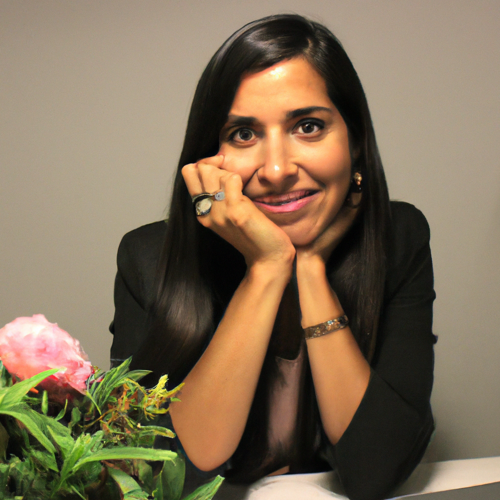 Retrato de productora coordinadora en escritorio minimalista